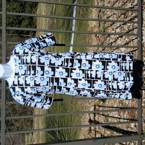 Alfani Black & Blue Floral Sheath Dress Size 8